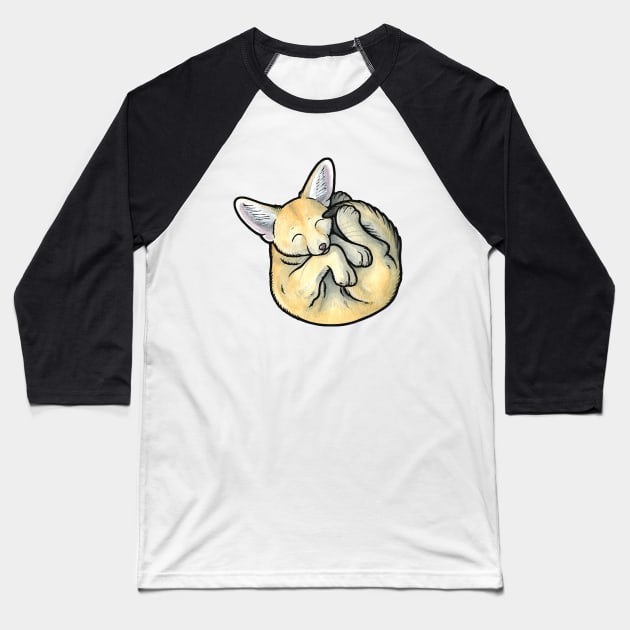 Fennec fox cub Baseball T-Shirt by animalartbyjess